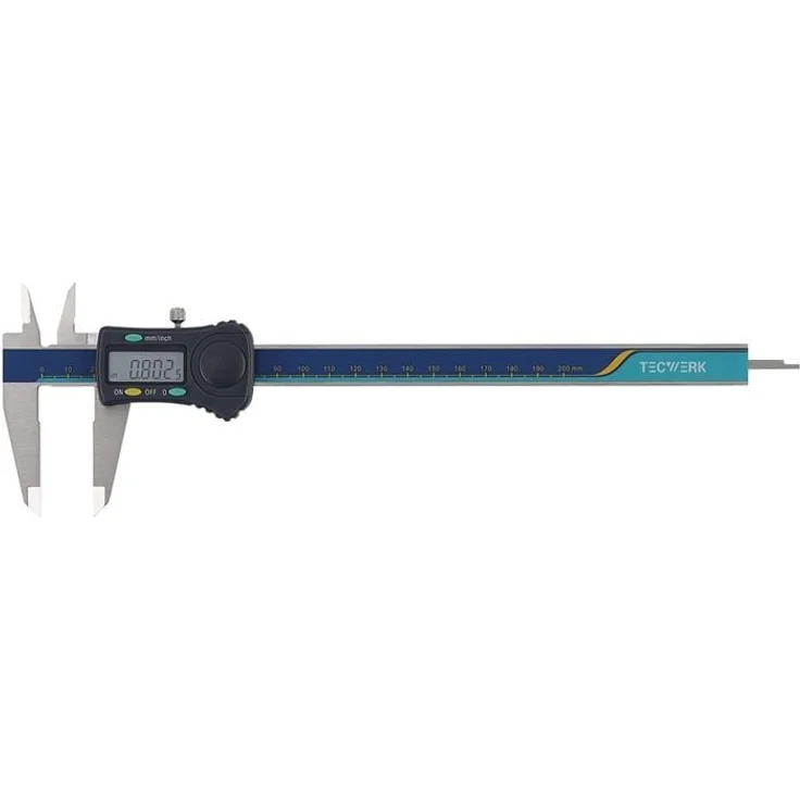 NORDWEST Messschieber DIN 862, 200mm digital mit kapazitivem Messsystem und Feststellschraube