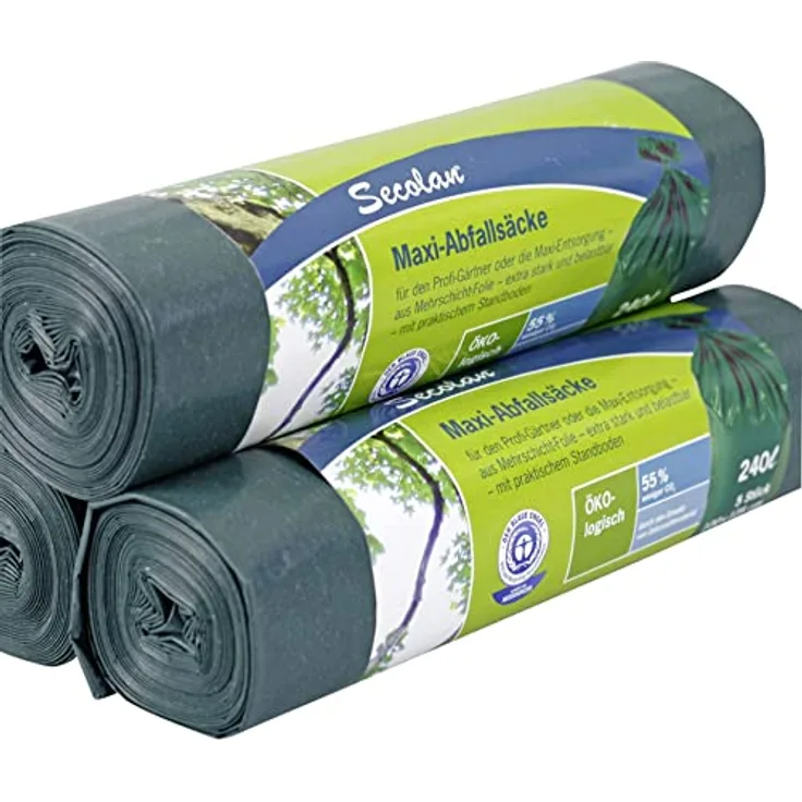 Secolan 211027 Maxi-Abfallsack, grün, 240 Liter - Gartenabfallsack von Secolan mit großem Fassungsvermögen
