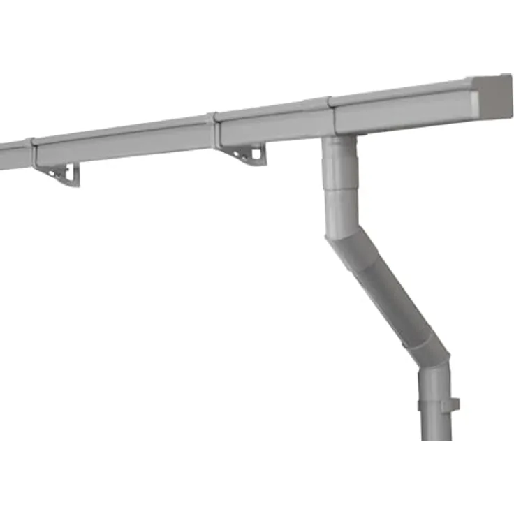INEFA Dachrinnen Set Gartenhaus, Carport, Terrasse, NW 83 Kastenrinne 3m Grau 1 Dachseite, Regenrinne PVC für Pultdach, Made in Germany