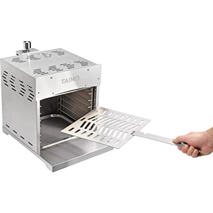 TAINO XXL Hochleistungsgrill Gas bis 800°C, Edelstahl Silber mit Pizzastein und rostfreiem Grillrost – Bild 8