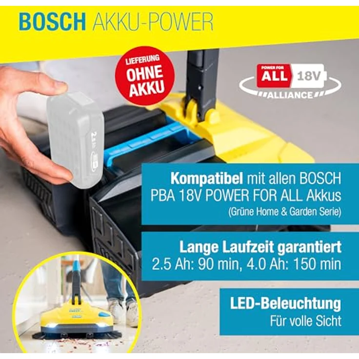 Gloria Haus und Garten EasySweep 18V Kehrmaschine, 40 cm Arbeitsbreite, kraftvoller Akkubetrieb, LED-Beleuchtung, inkl. 4,5 L Auffangbehälter – Bild 7