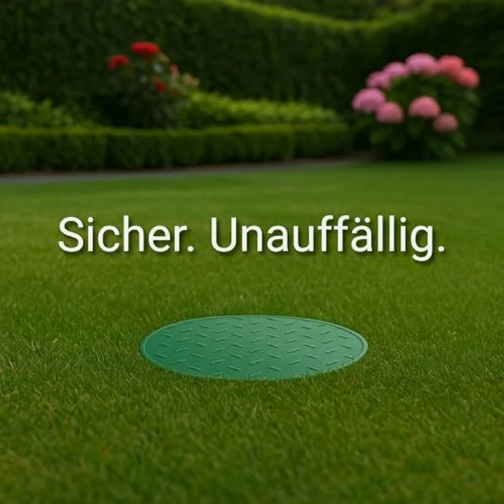 KERRY Ventilbox Bodeneinbaudose Rund Größe M, schwarz mit grasgrünem Deckel, 150 kg belastbar, robust und langlebig aus Palaplast Kunststoff – Bild 7