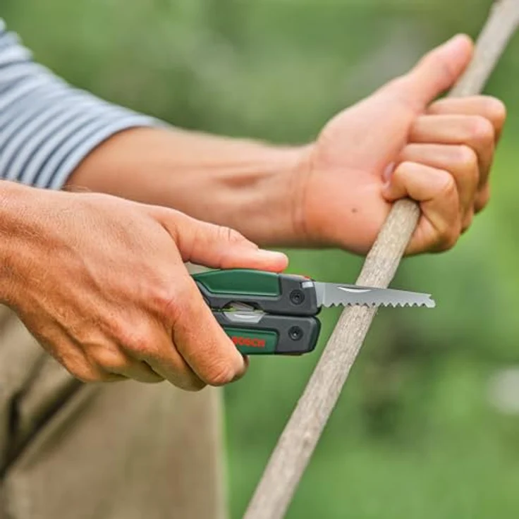 Bosch 16-in-1 Multi-Tool, Multifunktionswerkzeug aus Edelstahl mit Softgrip, verriegelbarer Zange, Schraubendrehern, Messern und Säge für Heimwerken und Camping – Bild 4