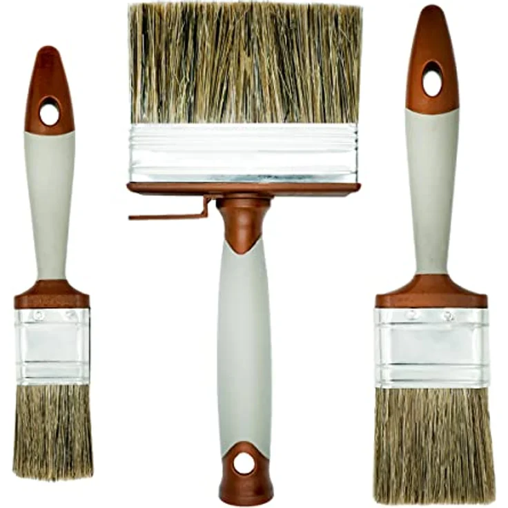 Hardy 3er Set Pinsel 35 mm 50 mm 100 mm Serie 08 für Malerarbeiten Präzises Abdecken Synthetikborsten 2-Komponenten profilierter Rutschfester Griff – Bild 2
