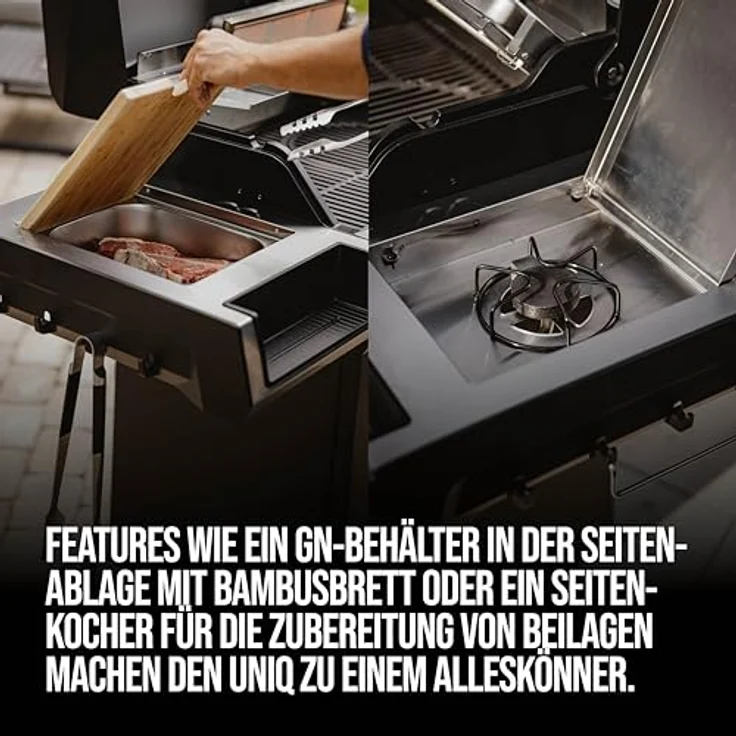 Enders Gasgrill UNIQ 4 IK Cruster mit CRUSTERÂ®- 800 Â°C Backburner, 800°C Hochleistungshitzezone und SWITCH GRID™, schwarz – Bild 5