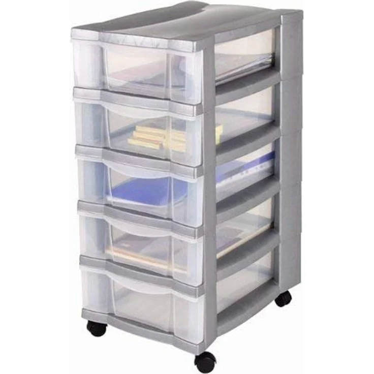 Rollcontainer Bürocontainer Rollwagen Schubladenschrank Büroschrank Ablage grau – Bild 2
