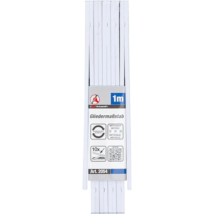BGS Do it yourself Gliedermaßstab 2054 | 10 Glieder | 1 m, Kunststoff, weiß – Bild 4