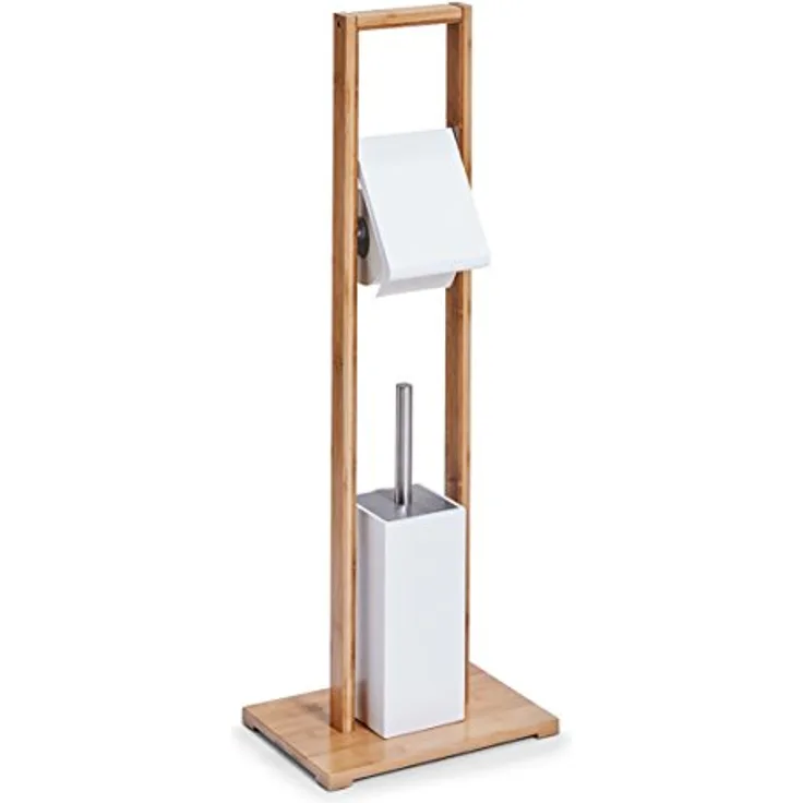 Zeller WC-Garnitur, Bamboo/MDF, weiß, ca. 30 x 21 x 82 cm
