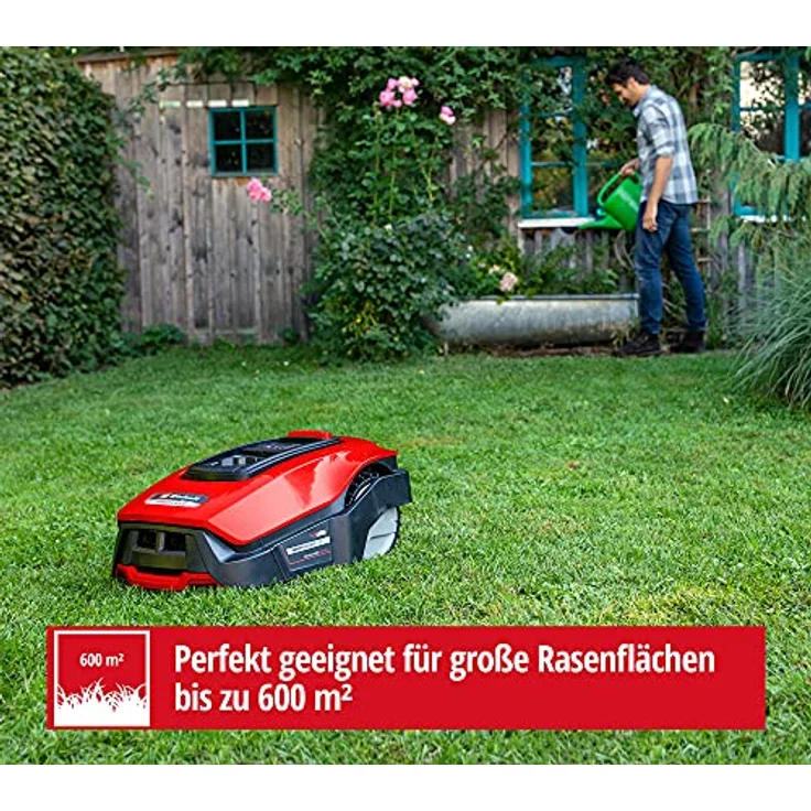 Einhell Mähroboter FREELEXO 600 BT (für bis zu 600 m², Multizonenmäher, Bluetooth App, inkl. 2,5 Ah PXC Akku, 140 m Draht, 200 Haken, 3 Klingen, 4 Klemmen, Installationsset) – Bild 4