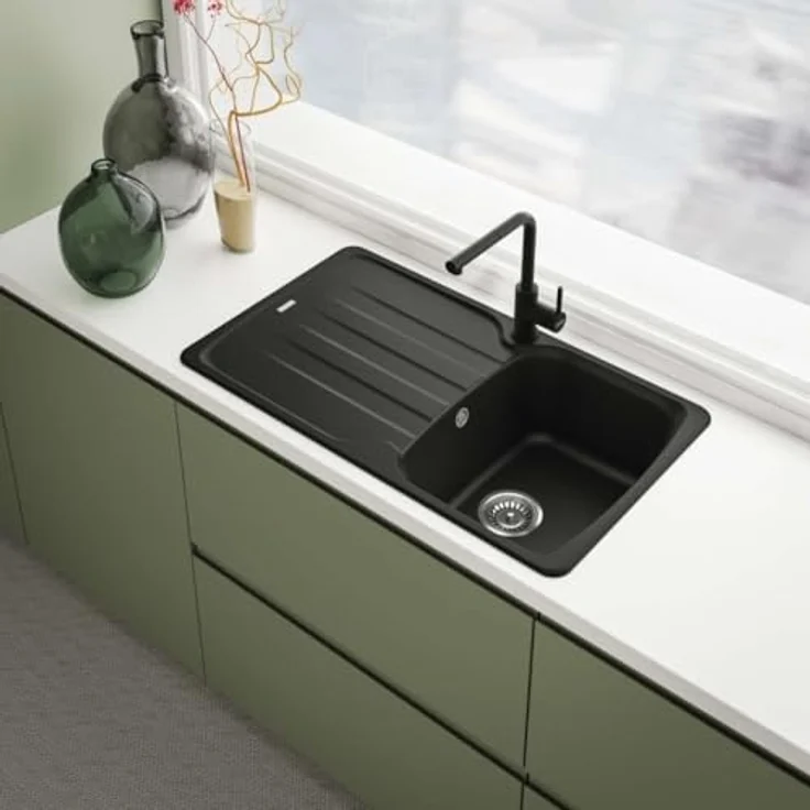 FRANKE Küchenarmatur Einhebelmischer mit 360° Schwenkbereich, Zugauslauf und Honeycomb-Strahlregler, Black Matt – Bild 5