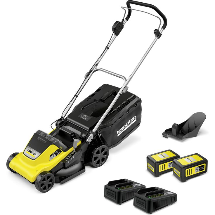 Kärcher Akku-Rasenmäher 'LMO 4-18 Dual Battery Set' 18 V mit Akku, bis 450 m², kraftvoller 36-V-Motor, Mulchfunktion