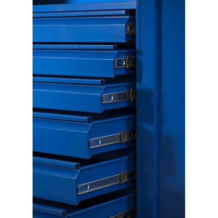 Jan Nowak Werkzeugschrank Darek, Metall mit 7 ausziehbaren Schubladen, 185 x 92 x 50 cm, Blau – Bild 6