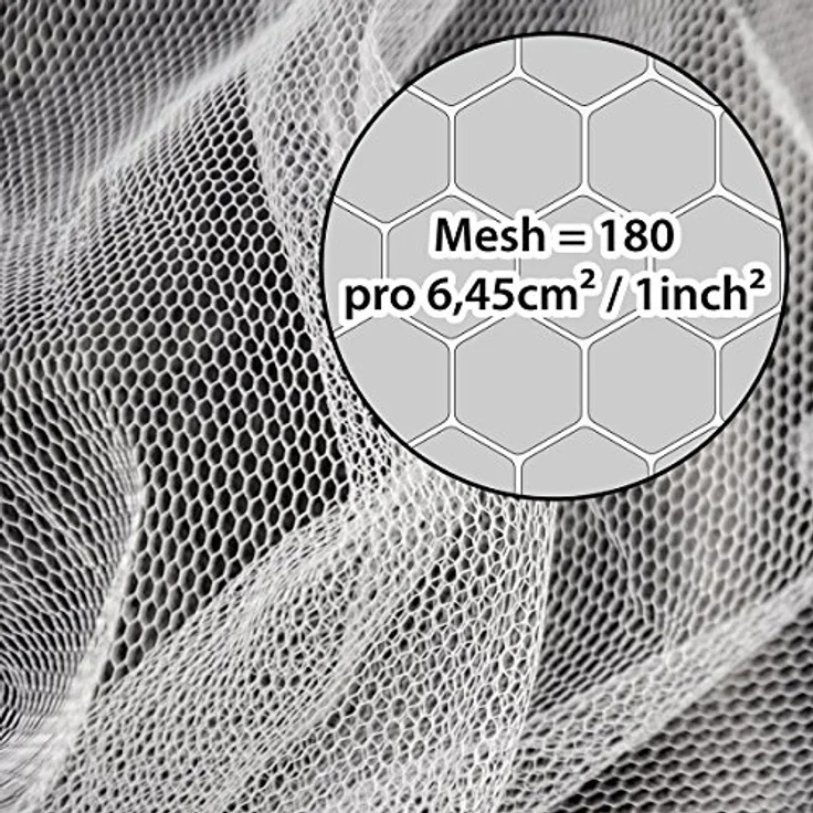 AMANKA Moskitonetz XXL, 2,5x12m Insektenschutz mit 180 MESH, reißfest und atmungsaktiv, für drinnen und draußen – Bild 3