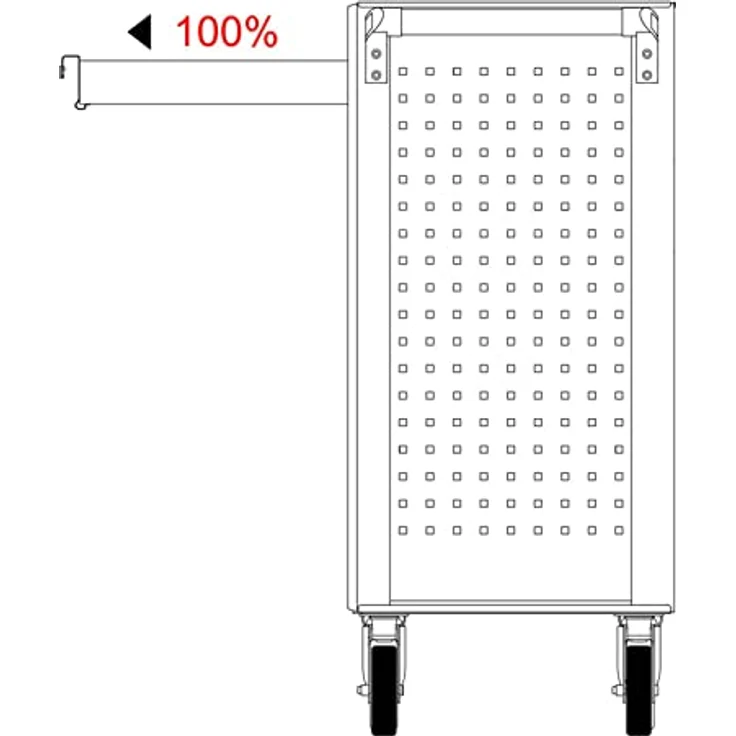 KS Tools ECOline Werkzeugwagen 897.7515, Werkstattwagen mit Zentralverriegelung, 100% Auszug, rutschfesten Gummieinlagen, Stahlblechkonstruktion, schwarz – Bild 3