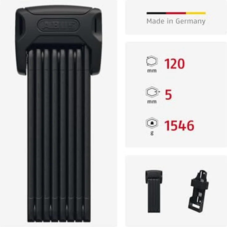 Abus Bordo 6000K-120 SH Faltschloss black – Bild 3