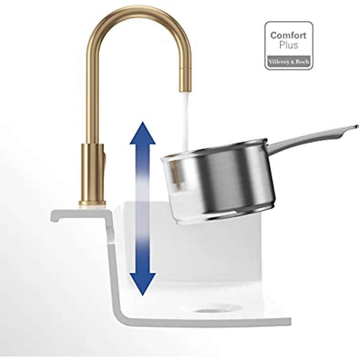 Villeroy & Boch Umbrella Flex | Hochdruck | Einhand-Küchenarmatur mit herausziehbarer Handbrause | Gold | 92540003 – Bild 5