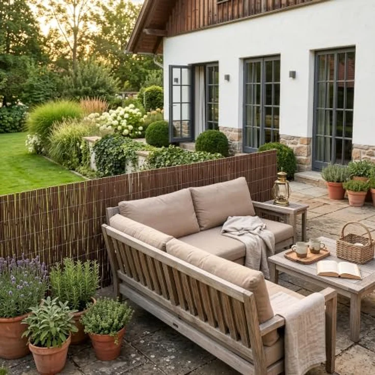 casa.pro Weidenzaun ‘Hyssna’ Sichtschutzmatte 100 x 300 cm, natürliche Optik für Balkon und Garten – Bild 6