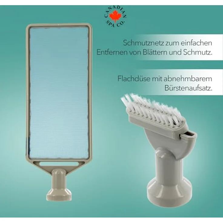 Canadian Spa GmbH Deluxe Whirlpool Sauger Set, effiziente Reinigung ohne Strom, vielseitige Aufsätze, praktische Wandhalterung – Bild 4