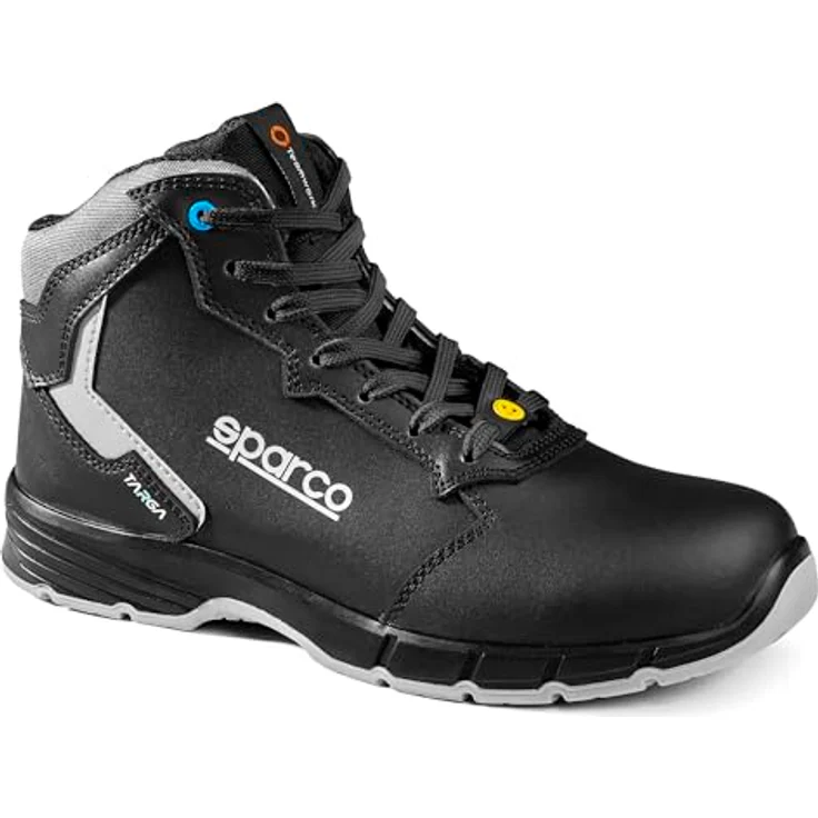 Sparco Targa-h ESD S3s Sr Fo, Unisex Feuerwehr- und Sicherheitsschuhe, wasserabweisendes Glattleder, ergonomische Einlegesohle, Schwarz Dunkelgrau, 43 EU – Bild 1