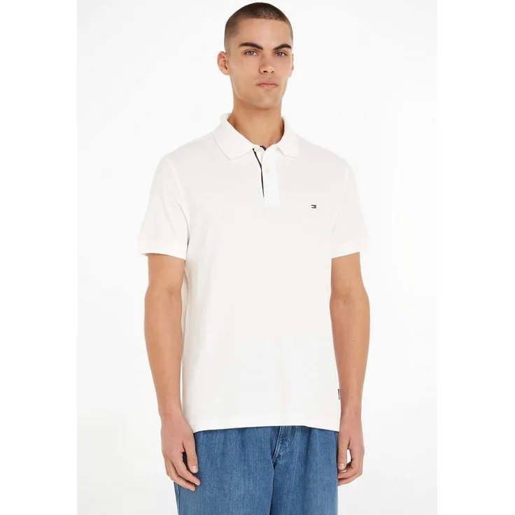 Tommy Hilfiger Poloshirt FLAG UNDER PLACKET REG POLO, Arbeitsshirt mit Jerseystoff in bequemer Passform