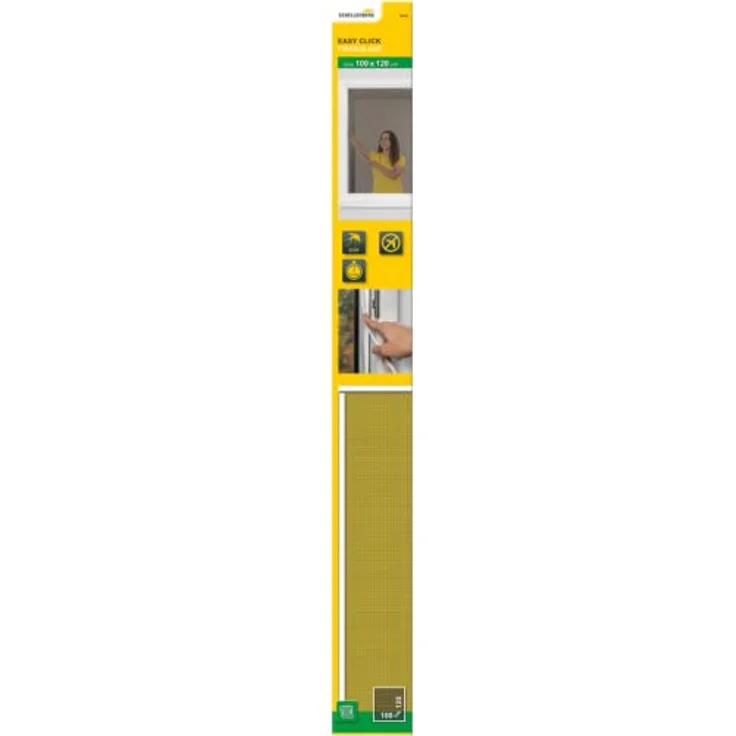 Schellenberg 70470 Fliegengitter Fenster Easy Click mit Fiberglasgewebe ohne bohren, einfaches Einklicken des Insektenschutz Gewebes, Fliegennetz problemlos austauschbar, 100 x 120 cm, weiß – Bild 1