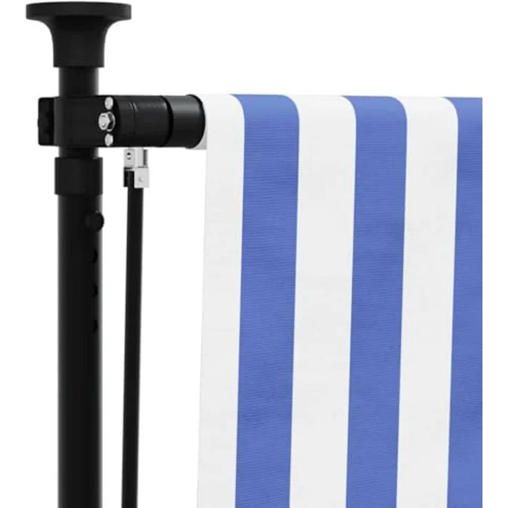 vidaXL Markise Außenrollo Blau und Weiß 200x270 cm Stoff und Stahl - Einziehbar, UV-beständig, Höhenverstellbar - Preisvergleich – Bild 6