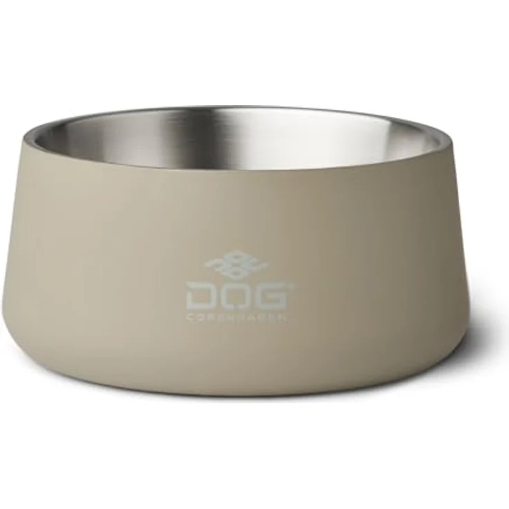 DOG Copenhagen Vega Hundenapf, S/M, Edelstahl mit rutschfestem Gummiboden, Farbe Caffe Latte – Bild 1