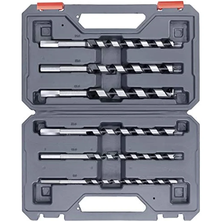 kwb 042290 Schlangen-Bohrer Satz, 8-teiliges Holz-Bohrer Set 8, 10, 12, 14, 16, 18-mm in Kunstoff-Koffer – Bild 3