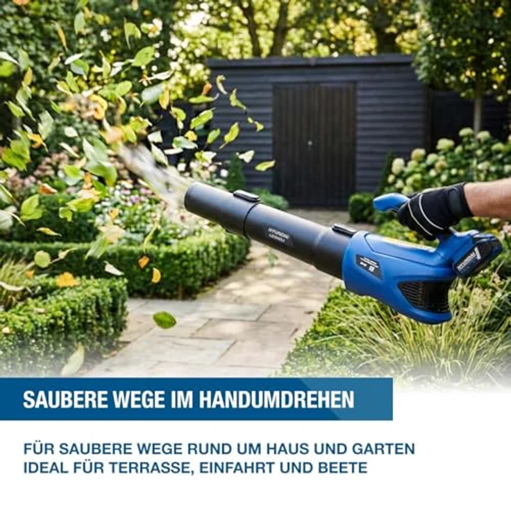 HYUNDAI LB2040LI, 20V Akku-Laubbläser mit 4Ah Akku, Ladegerät und 40 m/s Luftgeschwindigkeit – Bild 3