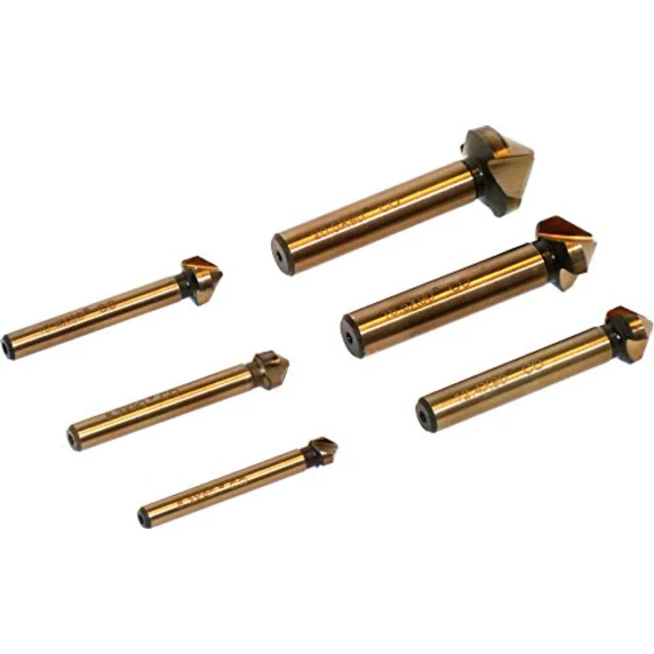 PeTools, 6tlg. Edelstahl Kegelsenker Set (6,3-20,5mm) HSS-E Co5 Senkbohrer, Entgrater, VA – Bild 4