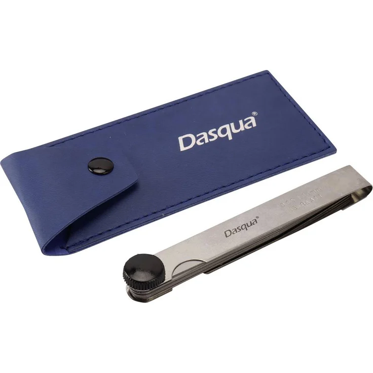 Dasqua 1820-0300 Fühlerlehre 0,05 - 1,00 mm, 20 Blätter, DIN 2275, für Präzisionsmessungen in Metall- und Maschinenteilen