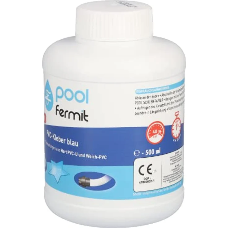 Fermit PVC-Kleber blau mit Pinsel 500 ml – Bild 3