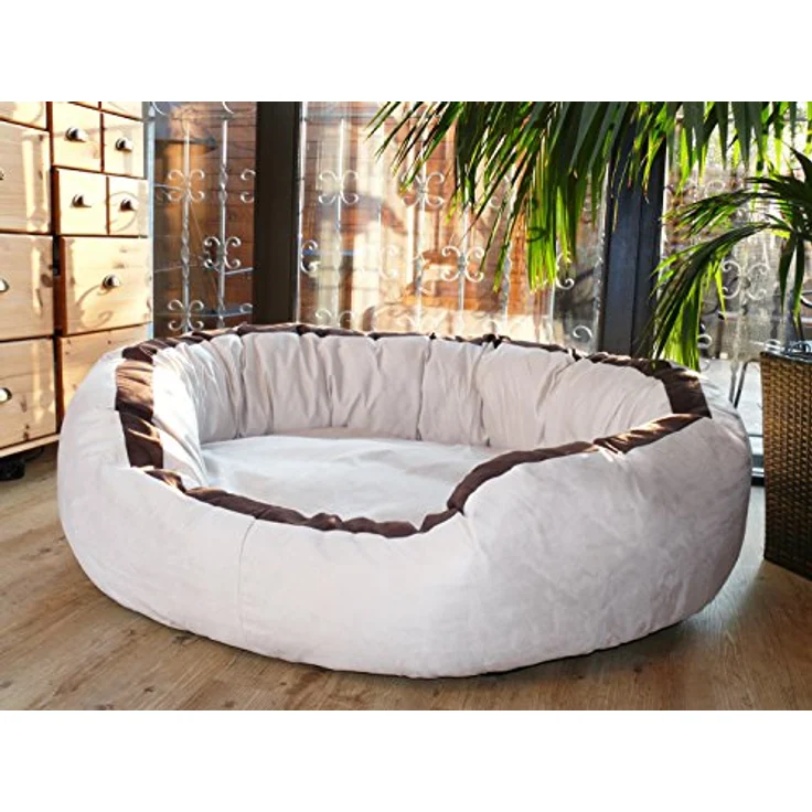 tierlando Lana Hundebett Hundesofa M L XL Velours MEGA DICK 80 100 120cm WEICH Größe: LA4 100cm L | Farbe: 06 Grau – Bild 2