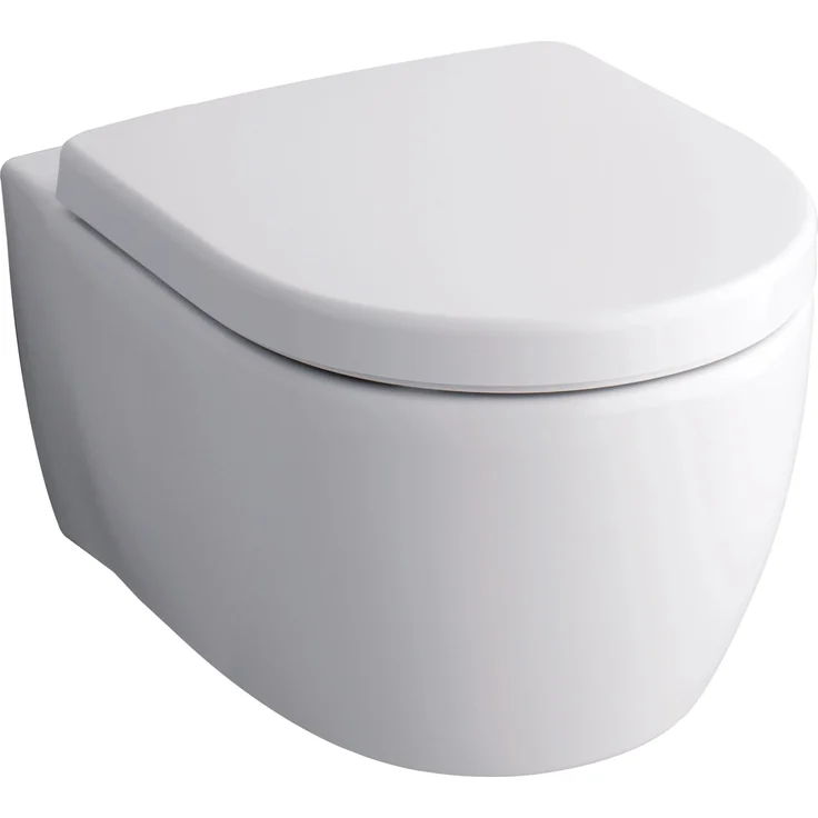 Geberit Wand-WC-Set iCon, Tiefspül-Spülrandlos mit Duroplast WC-Sitz und Absenkautomatik, Weiß