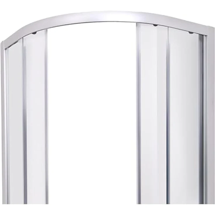 Belvit® Viertelkreis Duschkabine 90x90x200 cm mit Schiebetür, 4 mm ESG Klarglas, verchromte Profile, Antikalk Nano Beschichtung, inklusive Duschwanne, Eckmontage – Bild 3