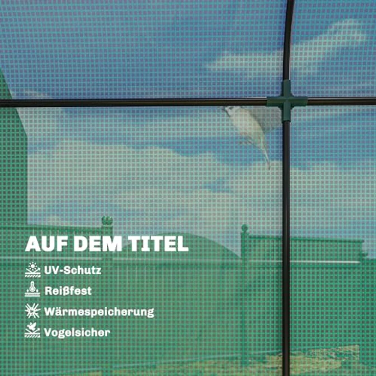 Outsunny Tomatengewächshaus mit Rolltor und Bogendach, 170 x 68 x 200 cm, grün, mit wetterfester PE-Abdeckung und Werkzeugfreier Montage – Bild 3