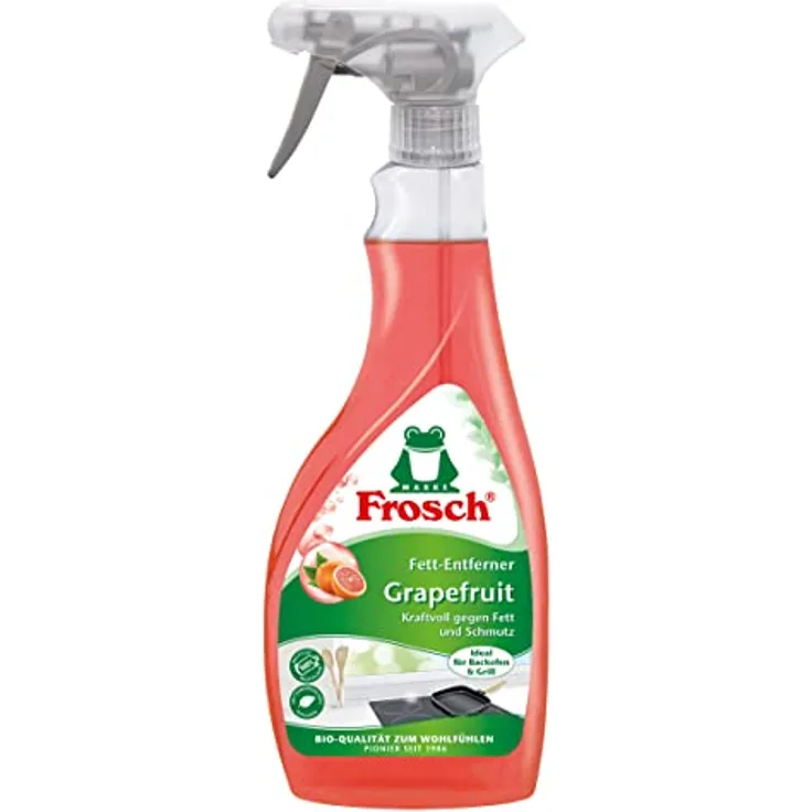 FROSCH Frosch Fett-Entferner Grapefruit, 500ml Küchenreiniger mit kraftvoller Formel gegen Fett und Schmutz, biologisch abbaubar