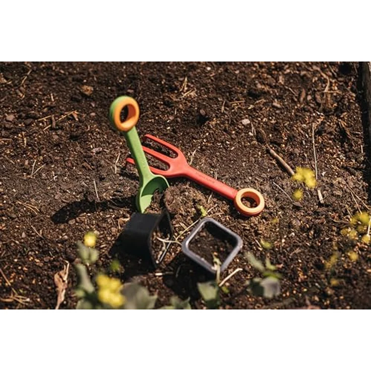 Fiskars Handgeräte-Set für Kinder, Blumenkelle, Pflanzgabel, Bürste und Pflanzkelle ohne Stiel, 4-in-1-Set, Glasfaserverstärkter Kunststoff, MyFirst Fiskars, Grün/Rot/Blau/Orange – Bild 5