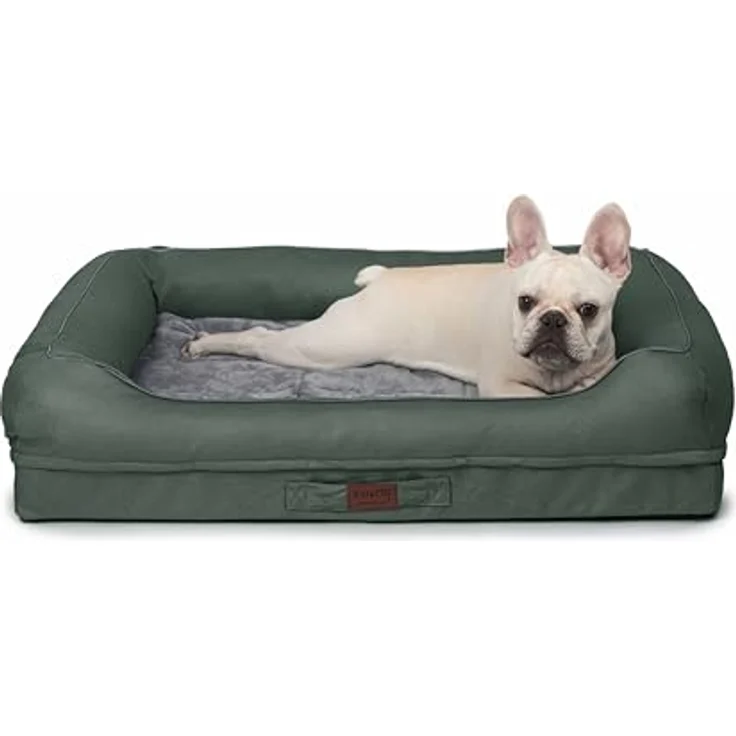 RAIKOU Hundematratze Hundebett mit Abnehmbarem Kissen, grau, für große und kleine Hunde, waschbar – Bild 5