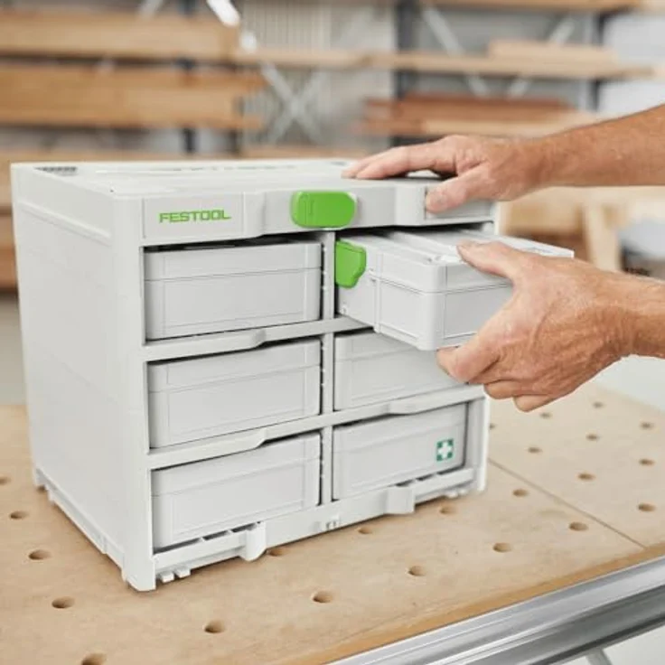 FESTOOL Werkzeugbox Festool Systainer³ Rack SYS3-RK/6 M 337-Set, Modularer Werkzeugkoffer mit 6 Systainer³ S 76, blau – Bild 6