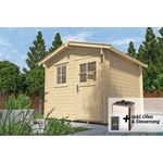 Weka Saunahaus 'Mikkeli' natur mit 7,5 kW OS-Ofenset, digitaler Steuerung 250 x 250 x 255 cm