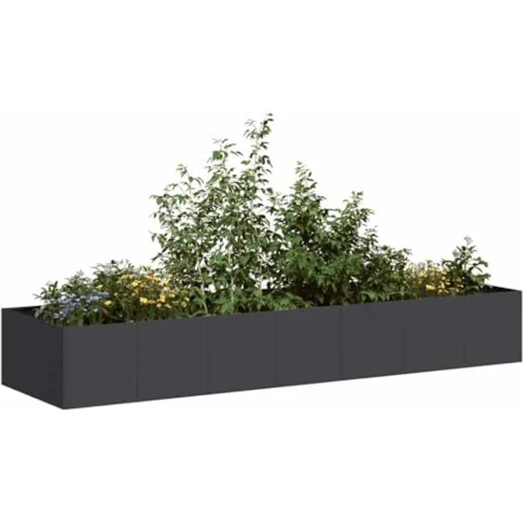 "vidaXL Hochbeet Pflanzkübel Schwarz 280x80x40 cm Stahl - Großzügiger Raum für Pflanzen, robuste Konstruktion, modernes Design" – Bild 3