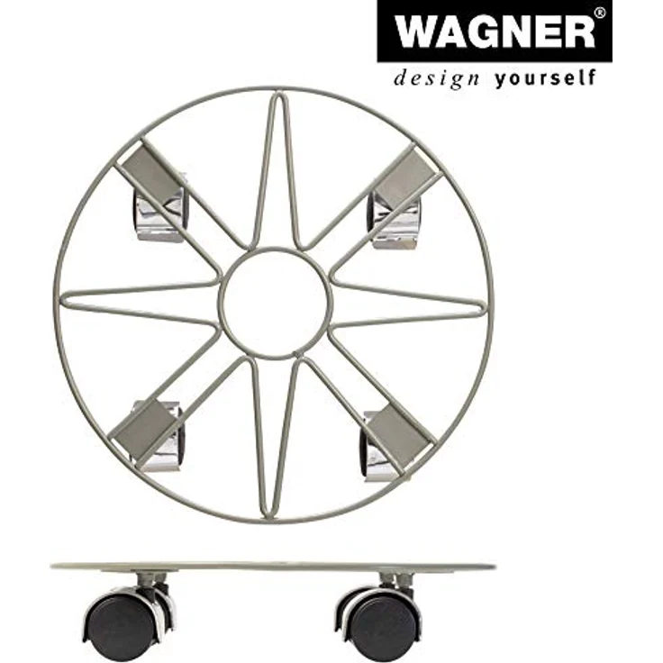 Wagner Pflanzenroller Taupe Star Ø 30 x 6,5 cm I Pflanzenroller für Innenbereich I Blumenroller aus Stahl, Taupe beschichtet I Kübelroller Stern-Design I Tragkraft 60 kg - 20093901 – Bild 5