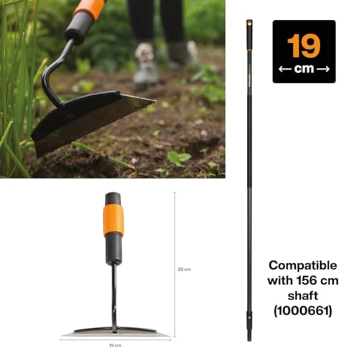 Fiskars Hacke, Gerätekopf, Länge: 25 cm, Breite: 18,5 cm, Stahl-Kopf, Schwarz-Orange, QuikFit, 1000677 – Bild 3