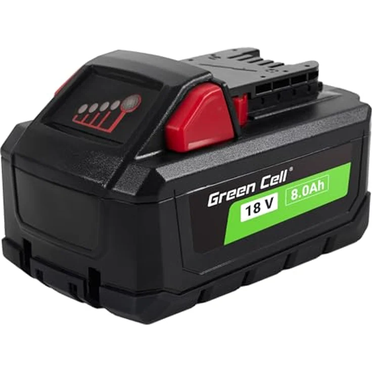 Green Cell GC-PTML18V8, 18V 5.0Ah Li-Ion Werkzeug-Akku, kompatibel mit Milwaukee M18, Ersatz-Akku HB8 4932471070 – Bild 2