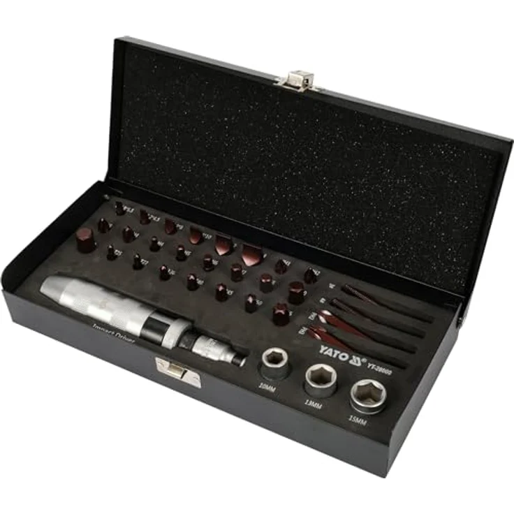 Yato Schraubenzieher Handschlagschrauber Satz 32-teilig 168mm Profi, Schwarz – Bild 2