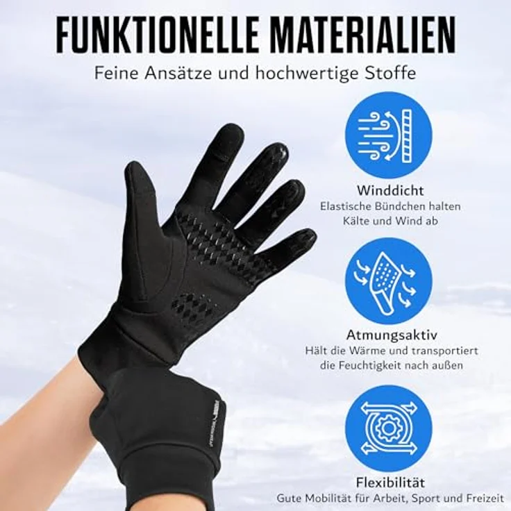 "PUMA Workwear Arbeitshandschuhe Herren Winter Touchscreen - Rutschfeste Haptik - Warme Fleece Outdoor Sport - Geschenke für Männer" – Bild 4