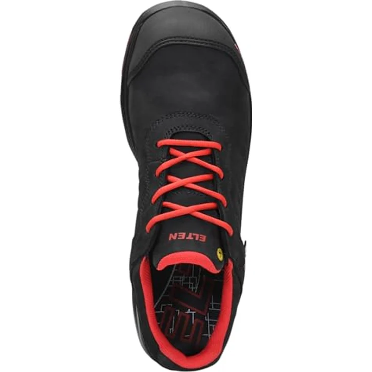 ELTEN Sicherheitsschuhe STEWART XXG PRO GTX, Sicherheitshalbschuhe S3 HI CI ESD, Nubukleder, schwarz-rot, Größe 43 – Bild 6