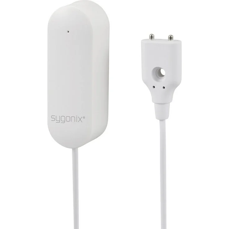 Sygonix SY-6515318 Funk-Wassermelder mit App-Steuerung, batteriebetrieben, erweiterbares Melderkabel bis 100 cm, kompatibel mit Amazon Alexa und Google Home
