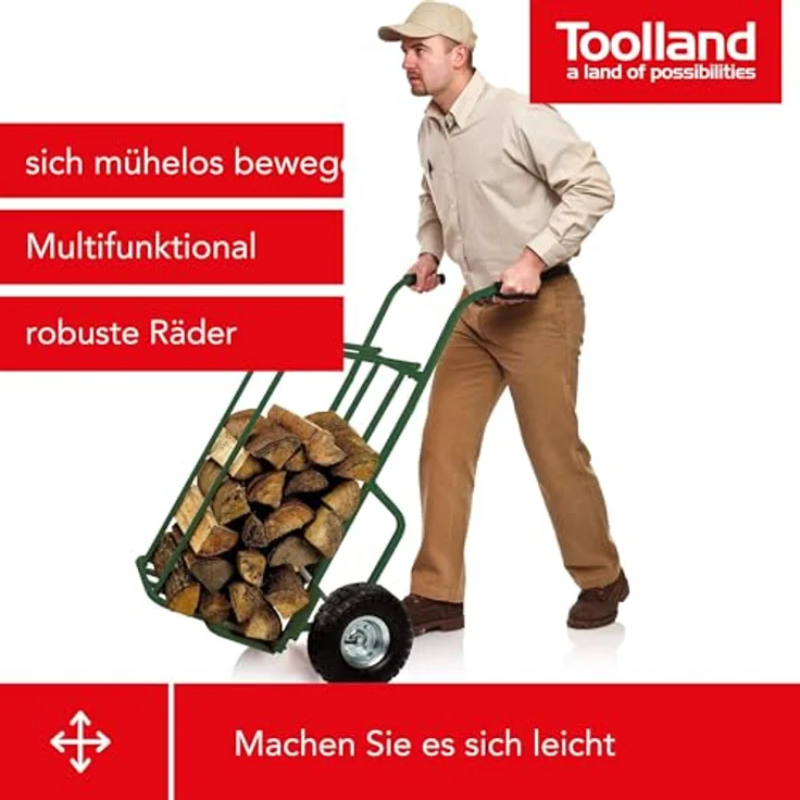 Toolland QT110 Sackkarre Für Holz, Maximal Last 250 kg, Grün - Preisvergleich – Bild 2